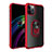 Coque Contour Silicone et Plastique Housse Etui Mat avec Magnetique Support Bague Anneau pour Apple iPhone 12 Pro Max Rouge