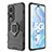 Coque Contour Silicone et Plastique Housse Etui Mat avec Magnetique Support Bague Anneau pour Huawei Honor 80 Pro 5G Petit