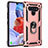 Coque Contour Silicone et Plastique Housse Etui Mat avec Magnetique Support Bague Anneau pour LG Stylo 6 Or Rose