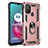 Coque Contour Silicone et Plastique Housse Etui Mat avec Magnetique Support Bague Anneau pour Motorola Moto G10 Or Rose