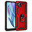 Coque Contour Silicone et Plastique Housse Etui Mat avec Magnetique Support Bague Anneau pour Motorola Moto G50 5G Rouge