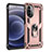 Coque Contour Silicone et Plastique Housse Etui Mat avec Magnetique Support Bague Anneau pour Motorola Moto G71s 5G Or Rose