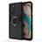 Coque Contour Silicone et Plastique Housse Etui Mat avec Magnetique Support Bague Anneau pour OnePlus 9 Pro 5G Noir