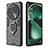 Coque Contour Silicone et Plastique Housse Etui Mat avec Magnetique Support Bague Anneau pour Oppo Find X6 Pro 5G Petit