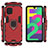 Coque Contour Silicone et Plastique Housse Etui Mat avec Magnetique Support Bague Anneau pour Samsung Galaxy M22 4G Petit