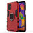 Coque Contour Silicone et Plastique Housse Etui Mat avec Magnetique Support Bague Anneau pour Samsung Galaxy M31s Rouge