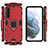 Coque Contour Silicone et Plastique Housse Etui Mat avec Magnetique Support Bague Anneau pour Samsung Galaxy S23 5G Petit