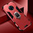 Coque Contour Silicone et Plastique Housse Etui Mat avec Magnetique Support Bague Anneau pour Vivo Nex 3 Rouge