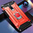 Coque Contour Silicone et Plastique Housse Etui Mat avec Magnetique Support Bague Anneau pour Xiaomi Poco X2 Rouge