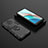 Coque Contour Silicone et Plastique Housse Etui Mat avec Magnetique Support Bague Anneau pour Xiaomi Redmi Note 9T 5G Noir