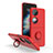 Coque Contour Silicone et Plastique Housse Etui Mat avec Magnetique Support Bague Anneau QW1 pour Huawei P60 Pocket Rouge