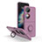 Coque Contour Silicone et Plastique Housse Etui Mat avec Magnetique Support Bague Anneau QW1 pour Huawei Pocket S Violet