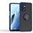 Coque Contour Silicone et Plastique Housse Etui Mat avec Magnetique Support Bague Anneau QW1 pour Oppo Find X5 Lite 5G Bleu