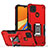 Coque Contour Silicone et Plastique Housse Etui Mat avec Magnetique Support Bague Anneau QW1 pour Xiaomi Redmi 10A 4G Rouge