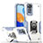 Coque Contour Silicone et Plastique Housse Etui Mat avec Magnetique Support Bague Anneau QW1 pour Xiaomi Redmi Note 11 4G (2022) Blanc