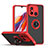 Coque Contour Silicone et Plastique Housse Etui Mat avec Magnetique Support Bague Anneau QW2 pour Xiaomi Redmi 11A 4G Rouge