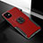 Coque Contour Silicone et Plastique Housse Etui Mat avec Magnetique Support Bague Anneau R01 pour Apple iPhone 11 Rouge