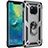 Coque Contour Silicone et Plastique Housse Etui Mat avec Magnetique Support Bague Anneau R01 pour Huawei Mate 20 Pro Argent