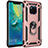 Coque Contour Silicone et Plastique Housse Etui Mat avec Magnetique Support Bague Anneau R01 pour Huawei Mate 20 Pro Or Rose