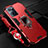 Coque Contour Silicone et Plastique Housse Etui Mat avec Magnetique Support Bague Anneau R01 pour OnePlus Nord CE 2 5G Rouge