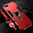 Coque Contour Silicone et Plastique Housse Etui Mat avec Magnetique Support Bague Anneau R01 pour Oppo K1 Rouge