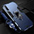 Coque Contour Silicone et Plastique Housse Etui Mat avec Magnetique Support Bague Anneau R01 pour Samsung Galaxy A70S Bleu