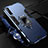 Coque Contour Silicone et Plastique Housse Etui Mat avec Magnetique Support Bague Anneau R01 pour Samsung Galaxy A90 5G Bleu