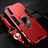 Coque Contour Silicone et Plastique Housse Etui Mat avec Magnetique Support Bague Anneau R01 pour Samsung Galaxy A90 5G Rouge