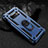 Coque Contour Silicone et Plastique Housse Etui Mat avec Magnetique Support Bague Anneau R01 pour Samsung Galaxy S10e Bleu