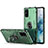 Coque Contour Silicone et Plastique Housse Etui Mat avec Magnetique Support Bague Anneau R01 pour Samsung Galaxy S20 Plus Vert