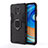 Coque Contour Silicone et Plastique Housse Etui Mat avec Magnetique Support Bague Anneau R01 pour Xiaomi Redmi Note 9 Pro Max Noir