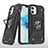 Coque Contour Silicone et Plastique Housse Etui Mat avec Magnetique Support Bague Anneau R02 pour Apple iPhone 12 Petit