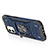 Coque Contour Silicone et Plastique Housse Etui Mat avec Magnetique Support Bague Anneau R02 pour Apple iPhone 12 Petit