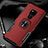 Coque Contour Silicone et Plastique Housse Etui Mat avec Magnetique Support Bague Anneau R02 pour Huawei Mate 20 X 5G Rouge