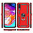 Coque Contour Silicone et Plastique Housse Etui Mat avec Magnetique Support Bague Anneau R02 pour Samsung Galaxy A70 Petit