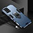 Coque Contour Silicone et Plastique Housse Etui Mat avec Magnetique Support Bague Anneau R02 pour Xiaomi Mi 13 5G Bleu