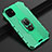 Coque Contour Silicone et Plastique Housse Etui Mat avec Magnetique Support Bague Anneau R03 pour Apple iPhone 11 Vert