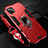 Coque Contour Silicone et Plastique Housse Etui Mat avec Magnetique Support Bague Anneau R03 pour Huawei Nova 6 SE Rouge