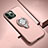 Coque Contour Silicone et Plastique Housse Etui Mat avec Magnetique Support Bague Anneau R04 pour Apple iPhone 11 Pro Max Or Rose