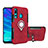 Coque Contour Silicone et Plastique Housse Etui Mat avec Magnetique Support Bague Anneau R04 pour Huawei P Smart+ Plus (2019) Rouge