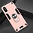 Coque Contour Silicone et Plastique Housse Etui Mat avec Magnetique Support Bague Anneau R04 pour Xiaomi Redmi 9A Or Rose