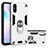 Coque Contour Silicone et Plastique Housse Etui Mat avec Magnetique Support Bague Anneau R04 pour Xiaomi Redmi 9A Petit