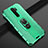 Coque Contour Silicone et Plastique Housse Etui Mat avec Magnetique Support Bague Anneau R05 pour Xiaomi Redmi Note 8 Pro Vert