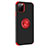 Coque Contour Silicone et Plastique Housse Etui Mat avec Magnetique Support Bague Anneau R06 pour Apple iPhone 11 Pro Max Rouge et Noir