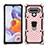 Coque Contour Silicone et Plastique Housse Etui Mat avec Magnetique Support Bague Anneau S01 pour LG Stylo 6 Or Rose