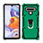 Coque Contour Silicone et Plastique Housse Etui Mat avec Magnetique Support Bague Anneau S01 pour LG Stylo 6 Vert