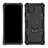 Coque Contour Silicone et Plastique Housse Etui Mat avec Magnetique Support Bague Anneau S01 pour Realme C11 Noir