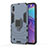 Coque Contour Silicone et Plastique Housse Etui Mat avec Magnetique Support Bague Anneau S01 pour Samsung Galaxy M10 Petit