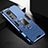 Coque Contour Silicone et Plastique Housse Etui Mat avec Magnetique Support Bague Anneau S01 pour Xiaomi Mi 12 5G Bleu
