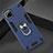 Coque Contour Silicone et Plastique Housse Etui Mat avec Magnetique Support Bague Anneau S02 pour Realme C11 Bleu Royal